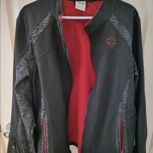 Ladies Harley-Davidson Black Bomber Jacket with Red Lining, Waterproof